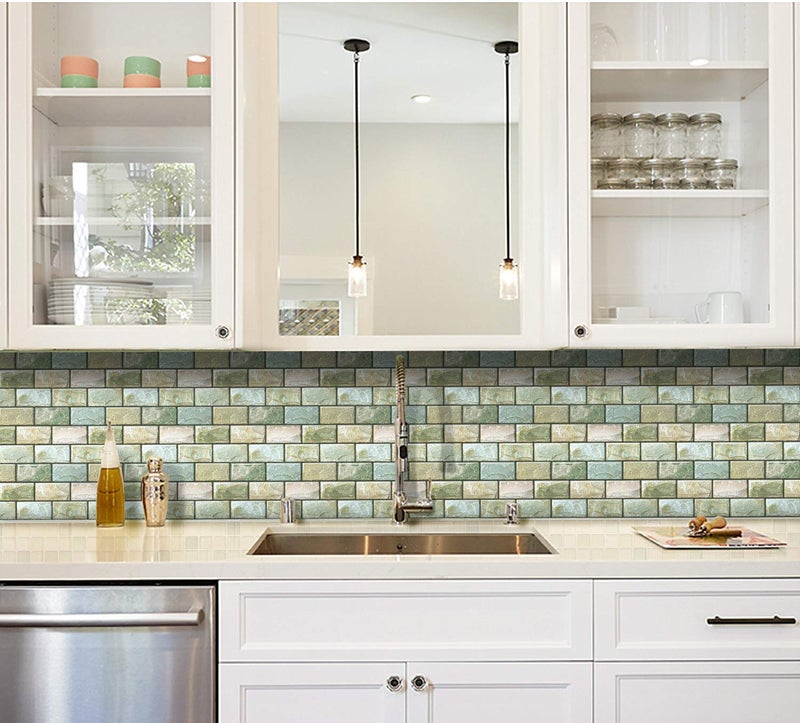 Uoisaiko Peel and Stick Tile Subway Brick Backsplash - 10 Sheets, 10""x10.6"" Tiles for Kitchen Wall - Image 4